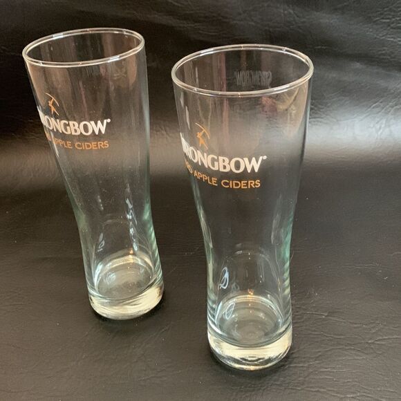 Strongbow Hard Apple Cider 20 Ounces 9 Inches Tall Set Of 2 Included Gold White - Picture 2 of 9